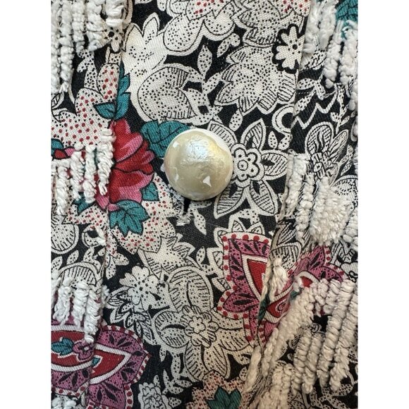 Vintage 1980s Stan Herman Herbcraft Chenille Robe Medium House Coat Pockets - Picture 4 of 8